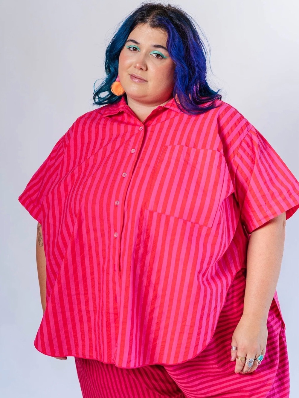 Nettle Studios Sour Cherry Striped Tulip Top OS- NWOT - Picture 4 of 13